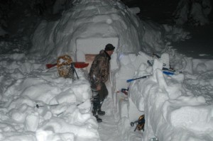 igloo In the trench ready to hit the sack. January 2008.